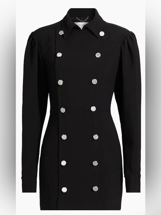 Ronny kobo Dresses & Skirts - Ronny Kobo Collection Black Double-Breasted Mini Dress with Silver Buttons